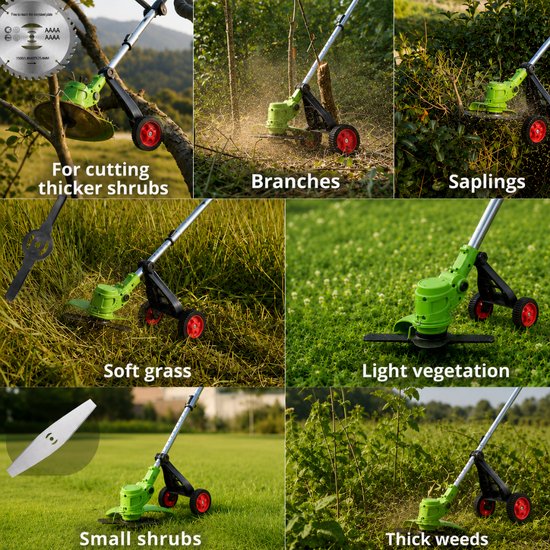 7133 : ADM Cordless Lawn Trimmer with Support Wheels
