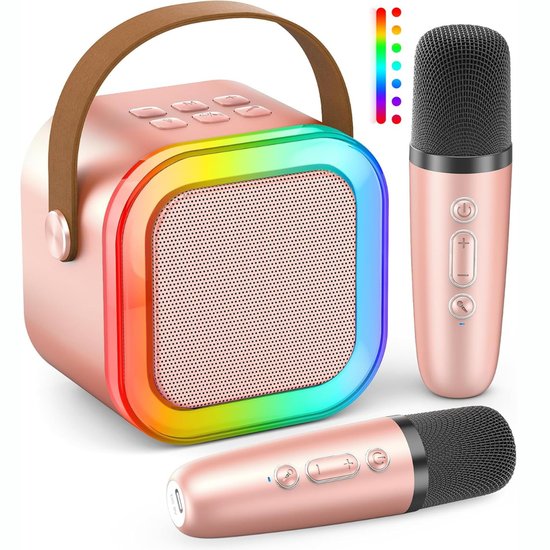 Wireless karaoke speaker set- pink