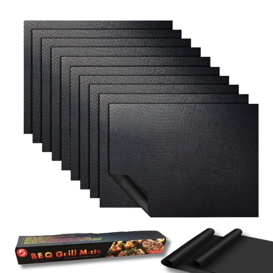 Non-Stick Grill Mats for BBQ – Set of 10