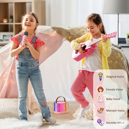 7046-3 : Smart portable speaker karaoke set-blue