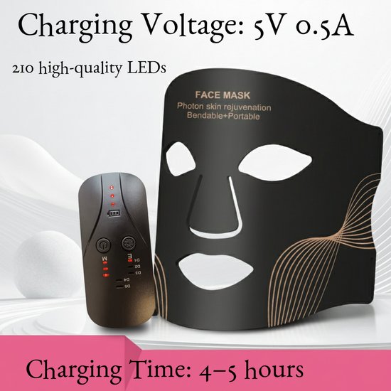 7054 : Maska led czarna silikonowa