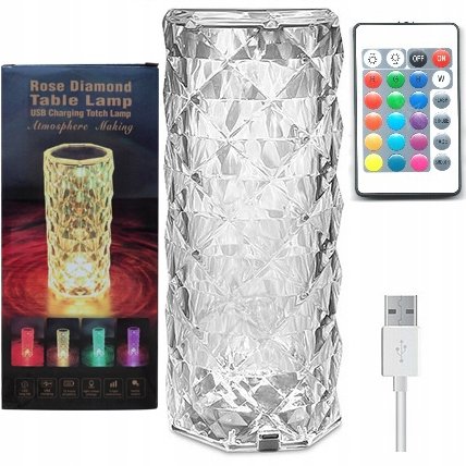 451 : Kryształowa Diamentowa Lampa USB+PILOT/ CRYSTAL DIAMOND LAMP+REMOTE