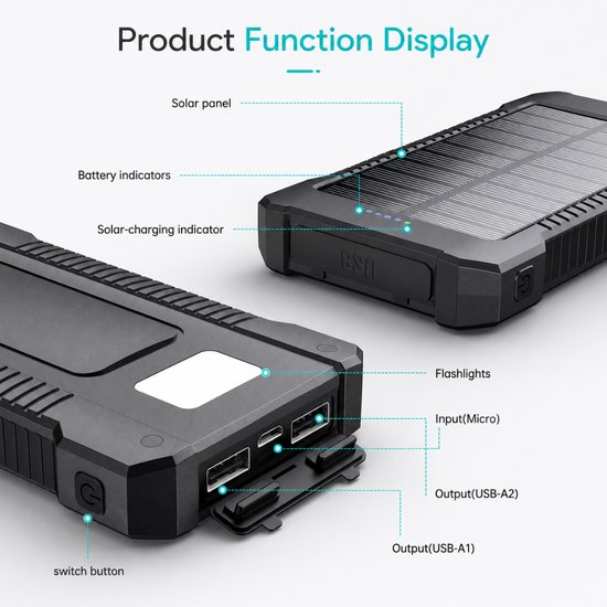 352 : SOLAR POWERBANK Compass – 8 000 mAh