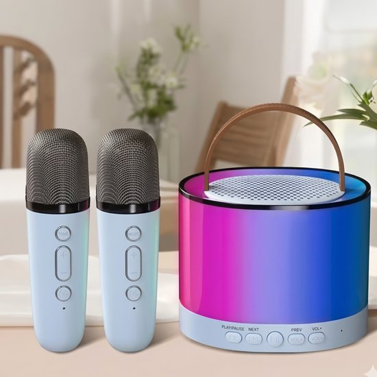 Smart portable speaker karaoke set-blue