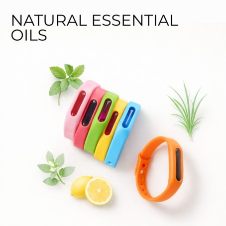 070-1 : Silicone Mosquito Repellent Bracelet | Natural Insect Protection-Orange