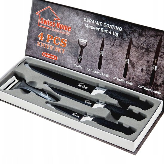 446 : NOŻE KUCHENNE CERAMICZNE 4 EL/BLACK CERAMIC KITCHEN