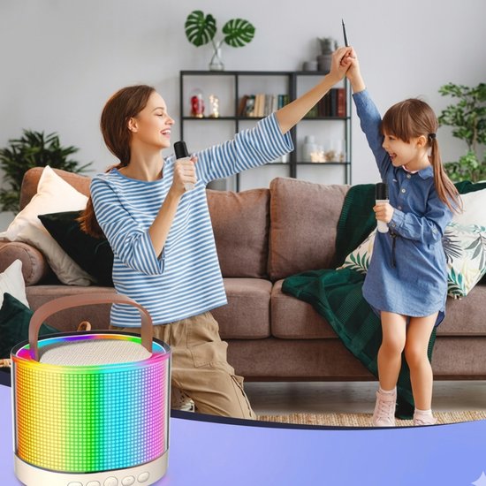 7046-2 : Smart portable speaker karaoke set-creamy