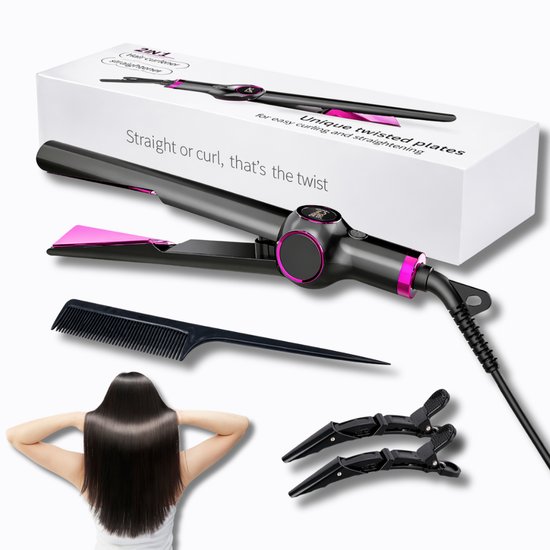 2286 : 2-in-1 Ceramic Hair Straightener & Curler
