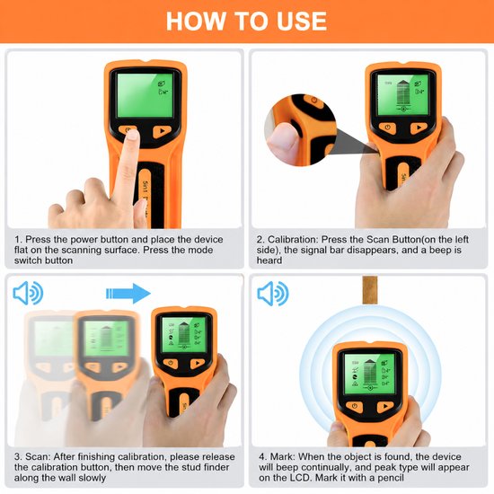 7078 : ADM 5-in-1 Stud Finder & Wall Detector