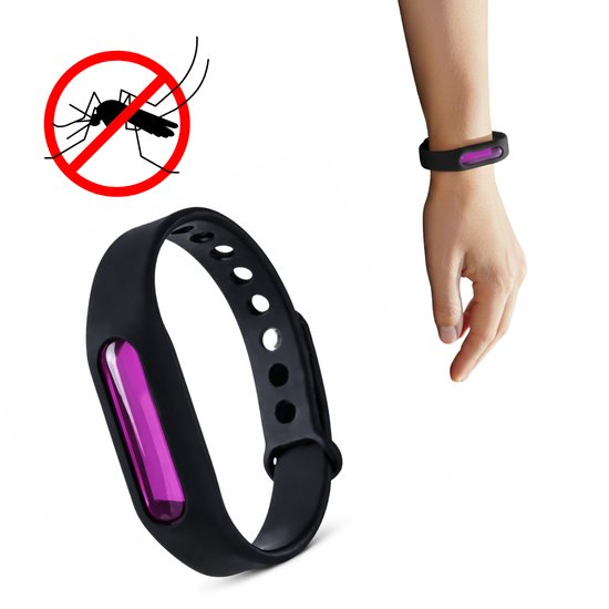 Silicone Mosquito Repellent Bracelet | Natural Insect Protection-Black