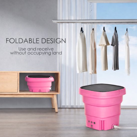 590-3 : Folding Portable Washing Machine – Pink