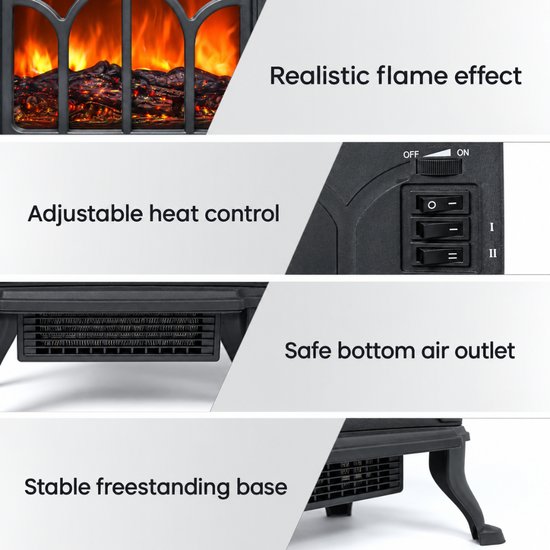 2077 : ADM 3D flame fireplace – 2in1 heater&blower