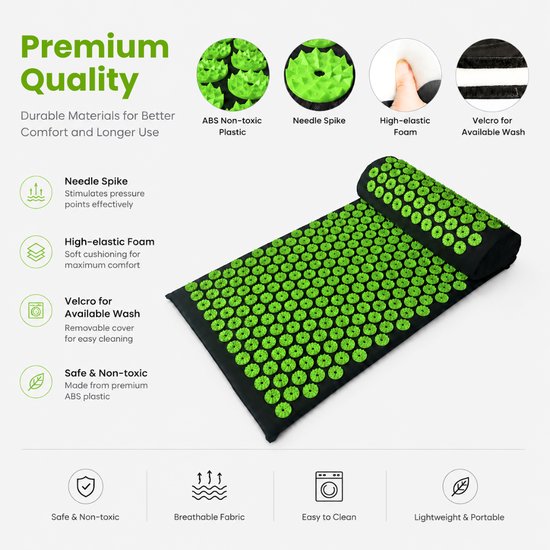 7097 : ADM Acupressure Mat and Pillow Set for Pain Relief