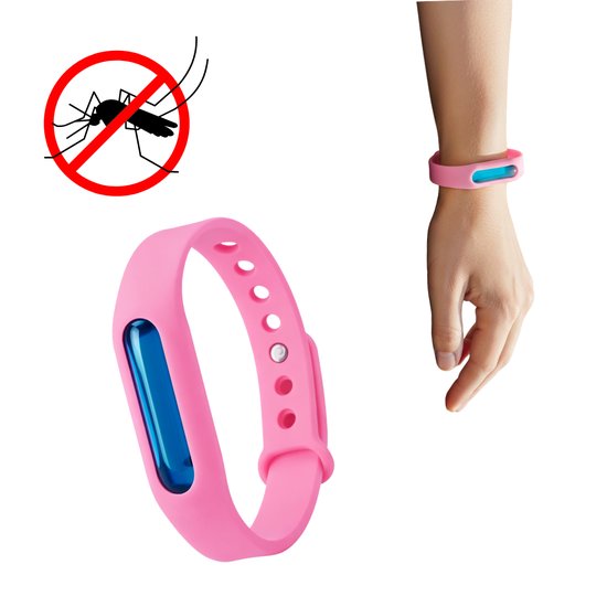 Silicone Mosquito Repellent Bracelet | Natural Insect Protection-Pink