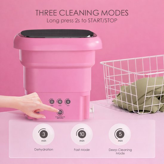 590-3 : Folding Portable Washing Machine – Pink