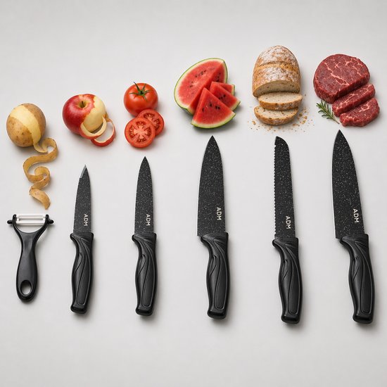 7063 : ADM Ceramic kitchen 6-Piece Knife Set