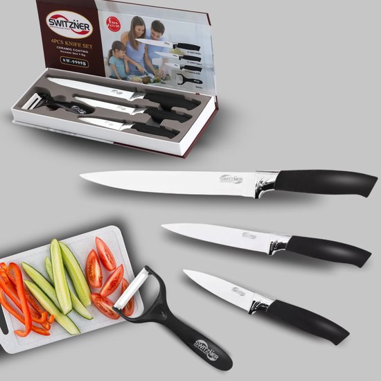 NOŻE KUCHENNE CERAMICZNE 4 EL BIAŁE OSTRZA /WHITE CERAMIC KITCHEN