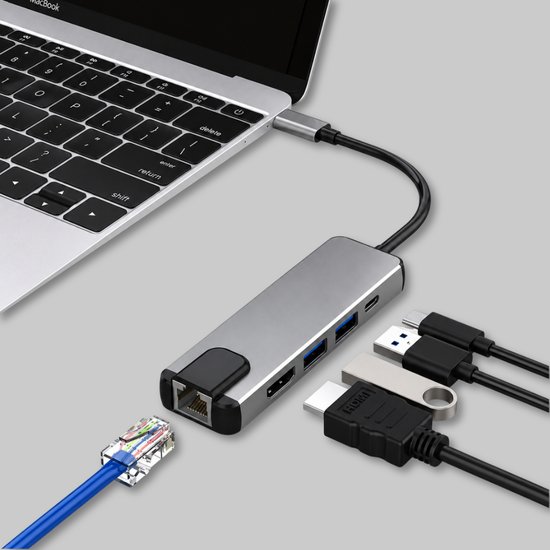 7123 : USB-C Hub 5-in-1 Multiport Adapter HDMI 4K