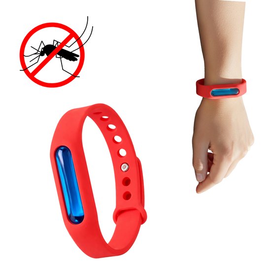 Silicone Mosquito Repellent Bracelet | Natural Insect Protection-Red