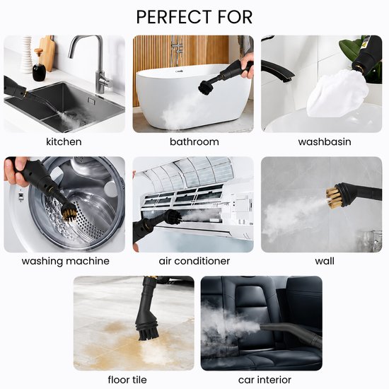 7104 : ADM Portable Steam Cleaner with 6 Attachments - 2500W