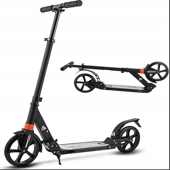 Składana hulajnoga, hamulce zwykłe, CZARNA