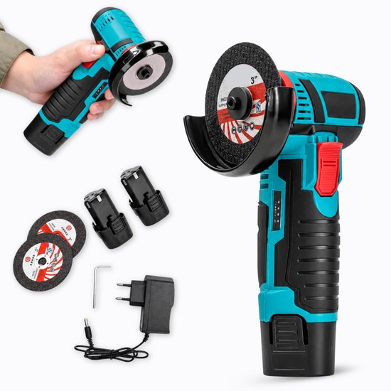7119 : 12V Cordless Angle Grinder with 2 Batteries