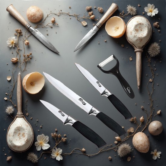 446-1 : NOŻE KUCHENNE CERAMICZNE 4 EL BIAŁE OSTRZA /WHITE CERAMIC KITCHEN