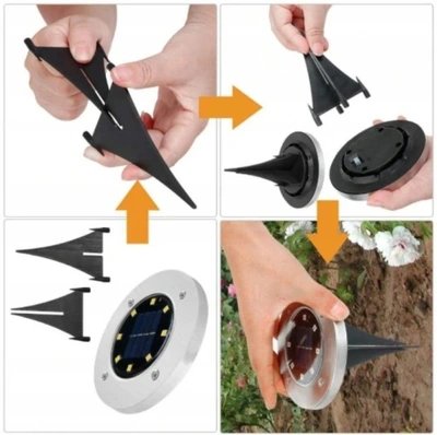 350 : LAMPKI SOLARNE GRUNTOWE x4/  SOLAR LAMPS-zestaw 4 sztuk