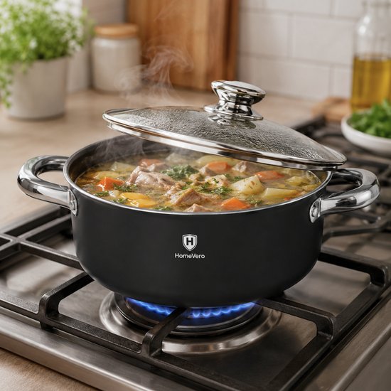 602-1 : HomeVero 9-Piece Carbon Steel Cookware Set - Black