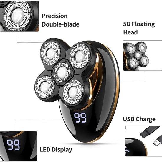 036 : GOLARKA MĘSKA 5W1/5IN1 MEN’S SHAVER WATERPROOF