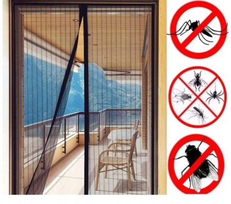 454 : MOSKITIERA NA DRZWI Z MAGNESEM 100X210CM/INSECT SCREEN WITH STRONG MAGNET