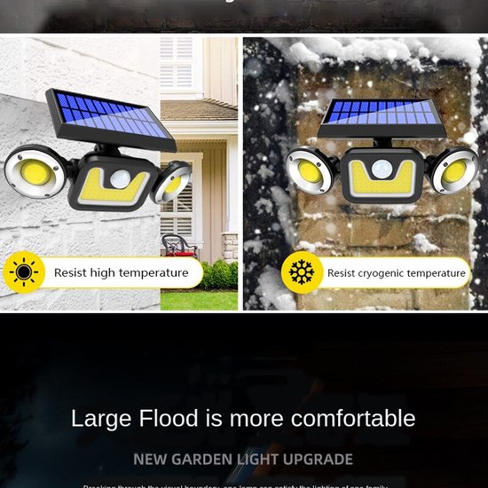 099 : LAMPA SOLARNA Z CZUJNIKIEM RUCHU ZMIERZCHU POTRÓJNA UFO/SOLAR LAMP WITH MOTION AND DUSK SENSOR WITH COB SYSTEM UFO