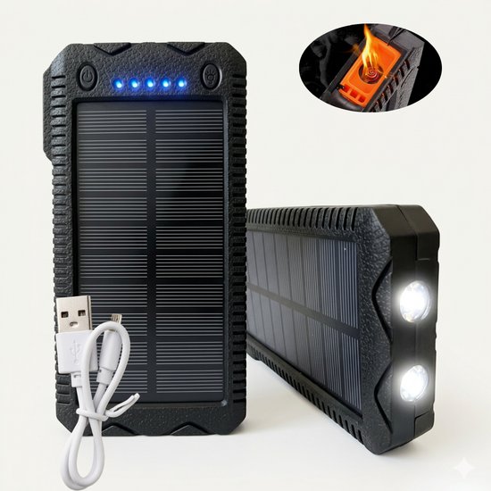 Powerbank słoneczny 20 000 mAh+ oświetleniem LED