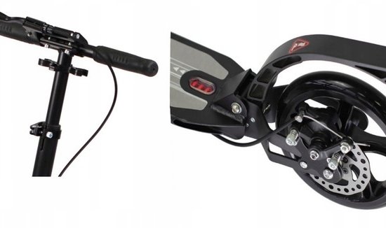 116D-1 : Składana hulajnoga, hamulce tarczowe, CZARNA