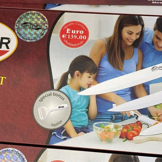 446-2 : NOŻE KUCHENNE CERAMICZNE 4 EL BIAŁE /WHITE CERAMIC KITCHEN