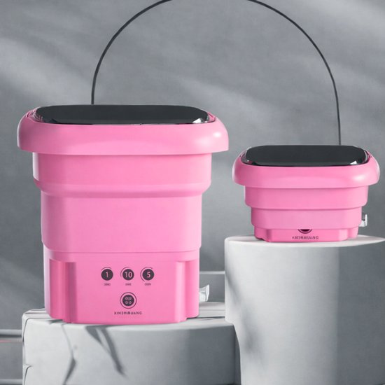Folding Portable Washing Machine – Pink