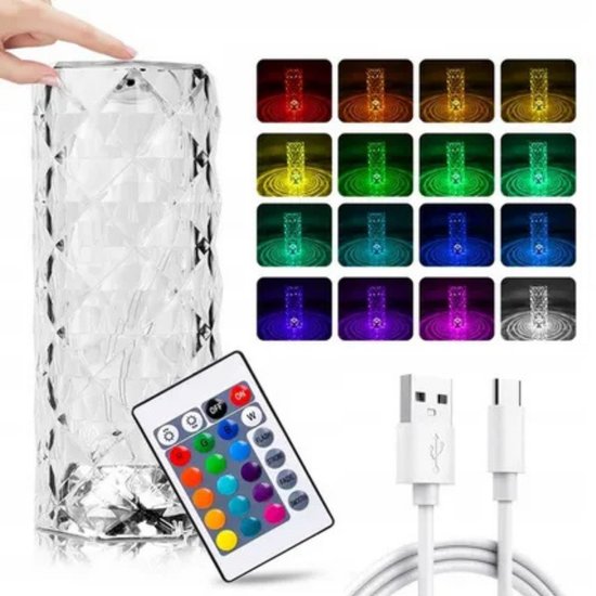 Kryształowa Diamentowa Lampa USB+PILOT/ CRYSTAL DIAMOND LAMP+REMOTE