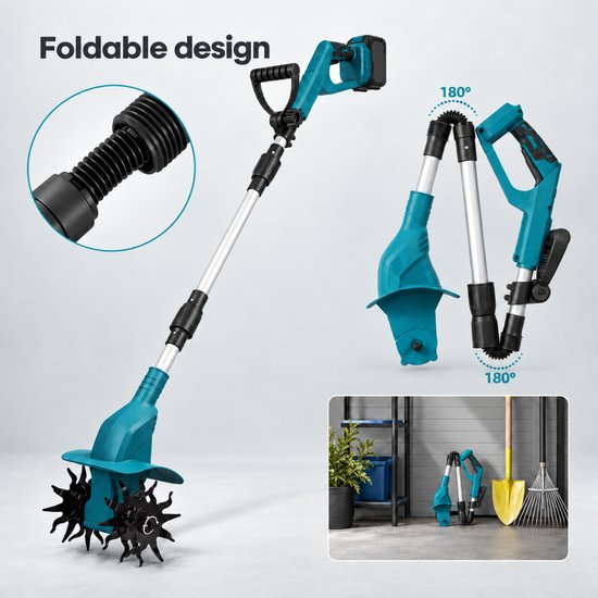 7035-1 : ADM Foldable Battery Powered Garden Tiller