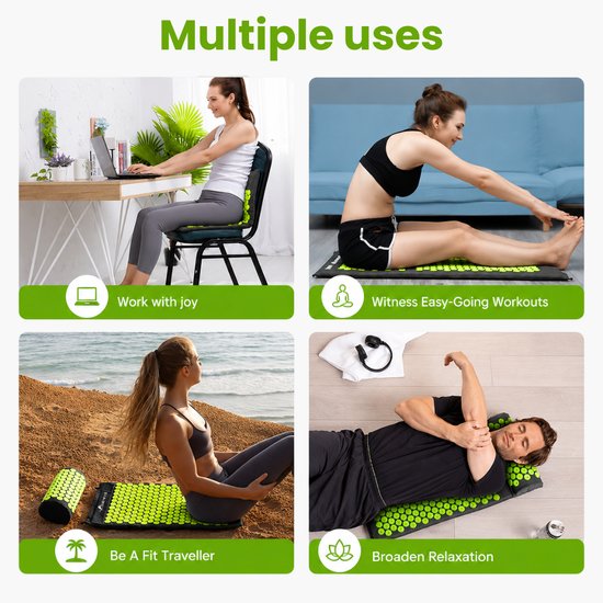 7097 : ADM Acupressure Mat and Pillow Set for Pain Relief