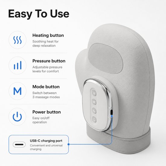 7100 : ADM Cordless Smart Hand Massager With Heat