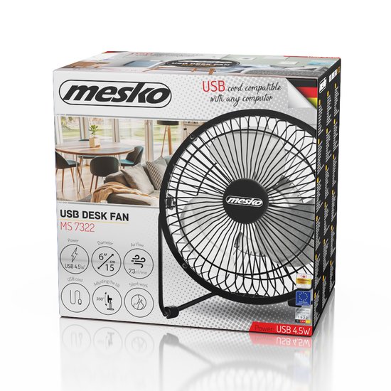 MS 7322 : WENTYLATOR BIURKOWY USB MS 7322 MESKO/ FAN- DESK 15 CM USB