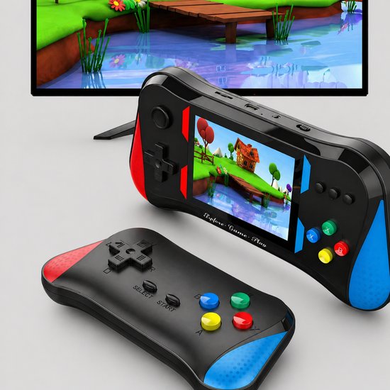 7061 : Retoo Game Console with 500 Games + 2-Player Controller