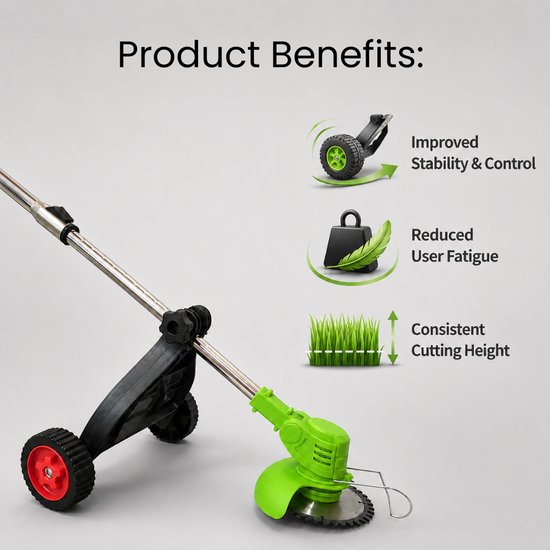 7133 : ADM Cordless Lawn Trimmer with Support Wheels
