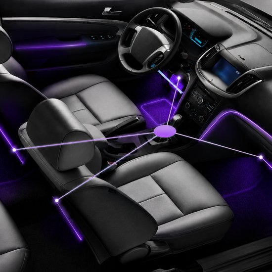 2280 : Car Interior LED Atmosphere Lights 12V with Music Sync & Remote Control