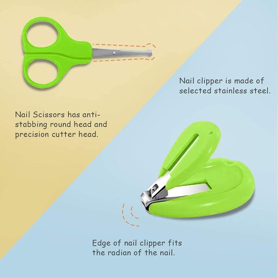 223-2 : ZESTAW DO PAZNOKCI kolor zielony/BABY NAIL KIT BABY SCISSORS- green