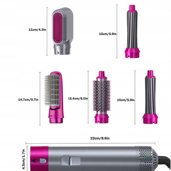 387 : SUSZARKA LOKÓWKA 5W1/HAIR SET BRUSH CURLER DRYER