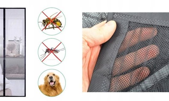 454 : MOSKITIERA NA DRZWI Z MAGNESEM 100X210CM/INSECT SCREEN WITH STRONG MAGNET