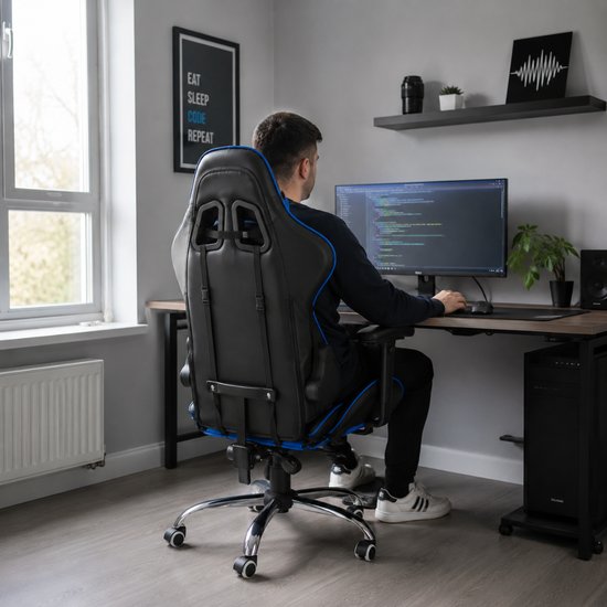 7082 : ADM Ergonomic Gaming Chair with Footrest