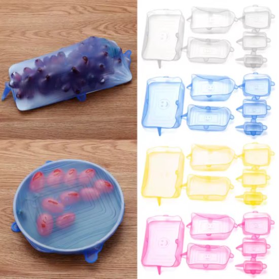 224 : Universal Silicone Stretch Lids – 6 pcs, Blue