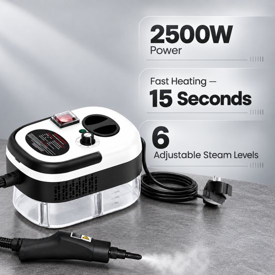 7104 : ADM Portable Steam Cleaner with 6 Attachments - 2500W